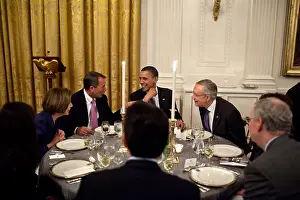 Congressmen: President Barack Obama's table at a dinner with