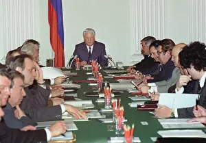 Prevention: President Boris Yeltsin government meeting on