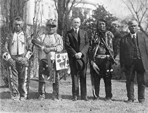 Beading: President Calvin Coolidge with four Northwestern
