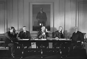 Teleconference: President Calvin Coolidge participating a group