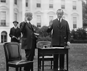 Lcgr15112: President Calvin Coolidge taking an oath before