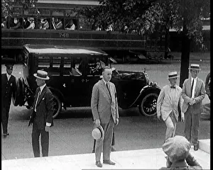 Coolidge: President Calvin Coolidge Walking up the Steps