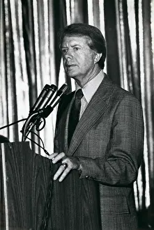 Hopeful: President Carter speaks to Democratic delegates