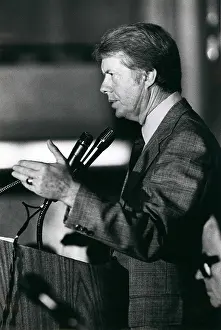 Hopeful: President Carter speaks to Democratic delegates