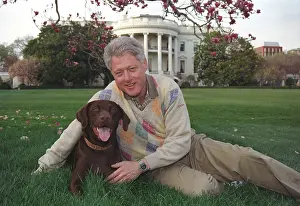 Lcgr1507: President Bill Clinton with his a male chocolate-colored
