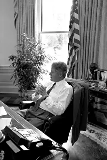 The Everett Collection: President Bill Clinton in shirtsleeves at his