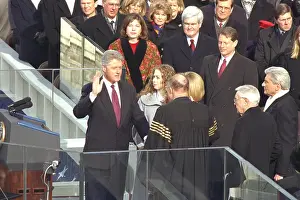 Lcgr1507: President Bill Clinton being sworn in for his second
