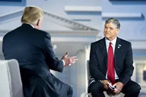 Acknowledged: President Donald Trump is interviewed by Sean
