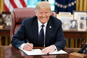 Resolute: President Donald Trump smiles into the camera