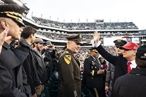 Annapolis: President Donald Trump waves to the crowd