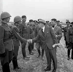 Benes : President Edvard Benes, with bow tie, during air raid drill