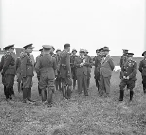 Benes : President Edvard Benes, with bow tie, during air raid drill