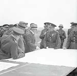 Benes : President Edvard Benes, with bow tie, during air raid drill