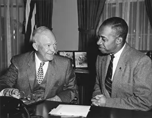 Lcgr1412: President Eisenhower with Fred Morrow, Oct. 4