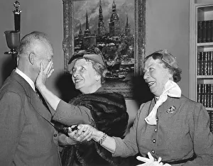 Lcgr1412: President Eisenhower with Helen Keller and her