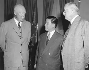 Diem: President Eisenhower and John Foster Dulles with