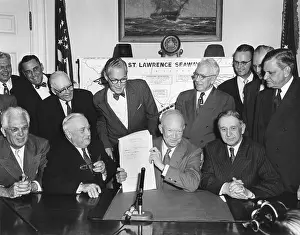 Wiley: President Eisenhower at signs the Saint Lawrence