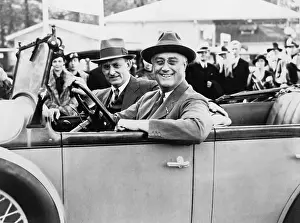 Paralyzed: President Franklin D. Roosevelt driving ?