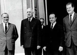 Lybia: President de Gaulle, PM Pompidou, PM of Libya, in Paris