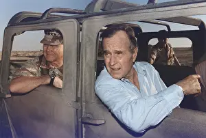 Schwarzkopf: President George Bush riding in an armored ?