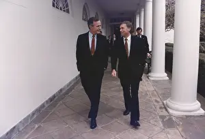 Bslo: President George H.W. Bush walks along the ?