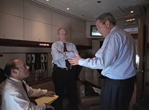 Fleischer: President George W. Bush with Ari Fleischer (left)
