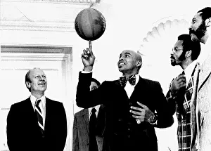 Globetrotters: President Gerald Ford, enjoys a performance ?