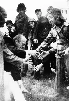 Clumsy: President Gerald Ford slips on a sloping ?
