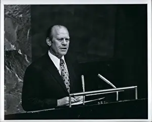 Substantially: President Gerald Ford speaking at UN General Assembly