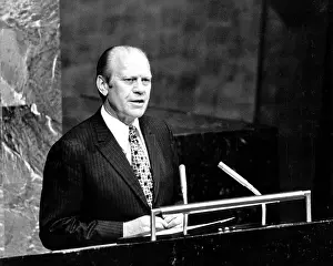 Substantially: President Gerald Ford speaking at UN General Assembly