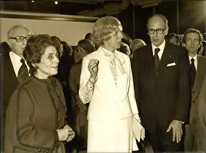 Estaing: President Giscard and Claude Pompidou at Centre opening