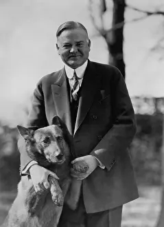 Humanitarians: President Herbert Hoover with his Belgian shepherd