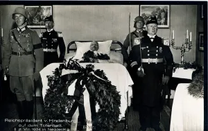 Cots: President Hindenburg on his death bed