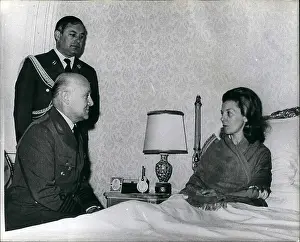 Stress: President Isabel Peron of Argentina, working from bed