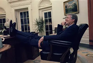 Ratification: President Jimmy Carter sitting with his ?