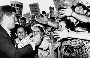 Wishers: President John Kennedy greets well-wishers. ?
