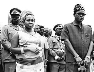 Saharan: President Joseph Mobutu (right) of the Congo with