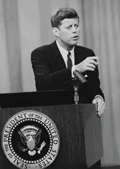 35th: President Kennedy giving a speech
