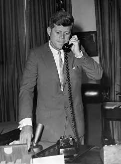 Energetic: President Kennedy on the phone in Washington