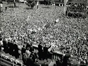 Rusk: President Kennedy speaking to large crowd in Berlin