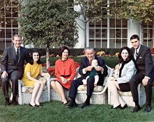 Luci: President LYNDON B.JOHNSON, posing on the ?