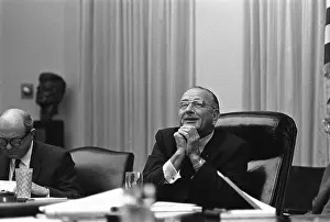 Lynd: President Lyndon Johnson in with a beatific ?