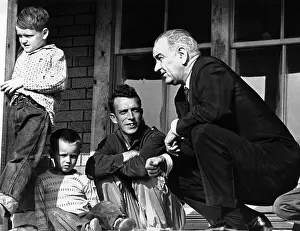President Lyndon Johnson in conversation ?