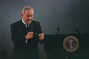 Emphatic: President Lyndon Johnson in an emphatic ?