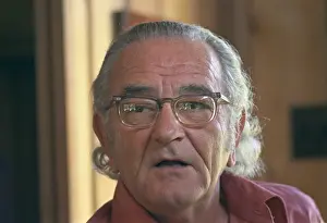 Unguarded: Former President Lyndon Johnson, with longer ?