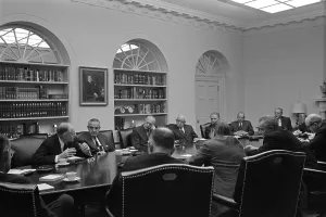 Acheson: President Lyndon Johnson meets with The ?