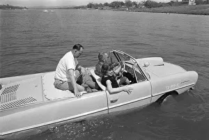 Amphibians: President Lyndon Johnson taking guests for ?