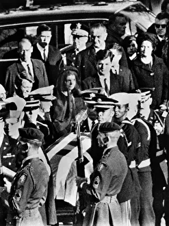 Graveside: President Lyndon and Lady Bird Johnson behind ?