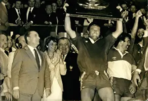 Edwige: President Mitterrand awards rugby trophy to winners
