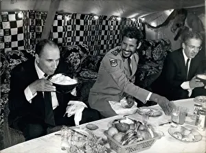 Mauritanian: President Mitterrand at a dinner with Lt Col Haidala